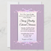 かわいらし薄紫結婚シンプル 招待状 (正面)