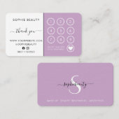 かわいらし薄紫美しい業務モノグラムロイヤリティカード ロイヤリティカード (正面/裏面)