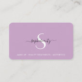 かわいらし薄紫美しい業務モノグラムロイヤリティカード ロイヤリティカード (裏面)