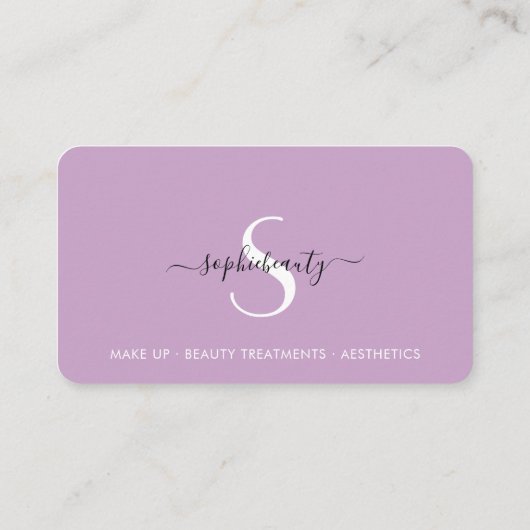 かわいらし薄紫美しい業務モノグラムロイヤリティカード ロイヤリティカード (裏面)