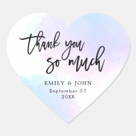 かわいらし薄紫/ピンクの水色/スクリプ結婚トの感謝してい色 ハートシール