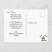 かわいらし薄雪の家族の写真クリスマス ポストカード (裏面)