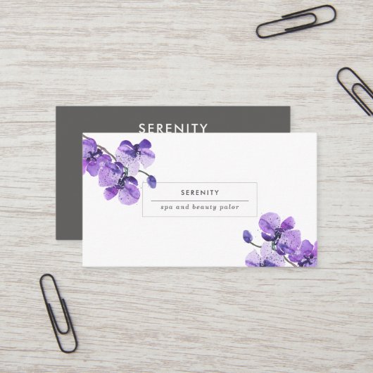 かわいらし蘭フェミニン名名刺 名刺 (正面/裏面インサイチュ)