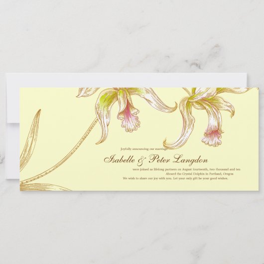 かわいらし蘭結婚の発表証 招待状 (正面)