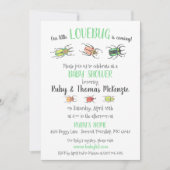 かわいらし虫カブトムシ赤ちゃんシャワー 招待状 (正面)