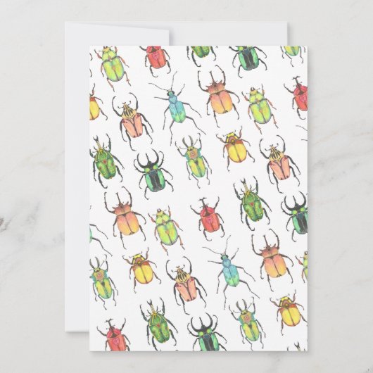 かわいらし虫カブトムシ赤ちゃんシャワー 招待状 (裏面)