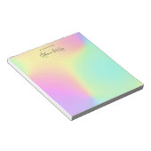 かわいらし虹色パーソナライズされた勾配 ノートパッド (アングル)