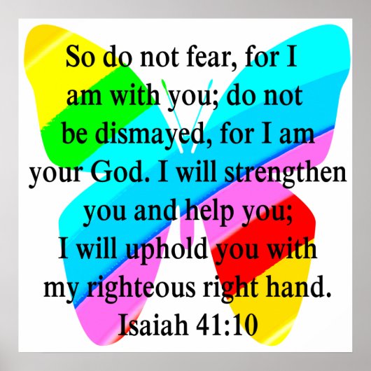 かわいらし蝶イザヤ41:10デザイン ポスター (正面)