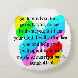 かわいらし蝶イザヤ41:10デザイン ラウンドクッション