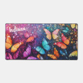 かわいらし蝶エテ絵を描リアパーソナライズされたス デスクマット (正面)