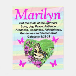 かわいらし蝶ガラテヤ5:22カスタム毛布 フリースブランケット