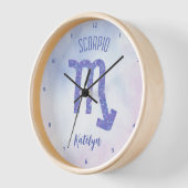 かわいらし蠍座星占いサインパーソナライズされた紫 壁時計 (傾斜)