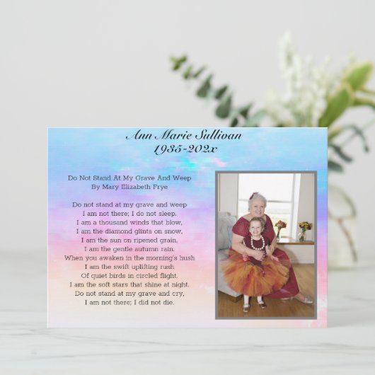 かわいらし記念詩と写真 カード (スタンド正面)