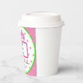 かわいらし誕生日グリーンピンク水玉模様 紙コップ (左)