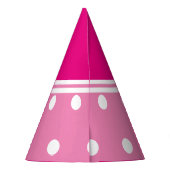 かわいらし誕生日ピンクホワイト水玉模様 パーティーハット (裏面)