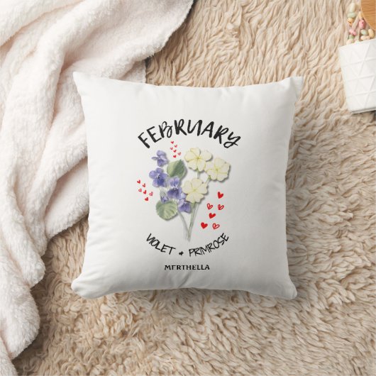 かわいらし誕生月花FEBRUARY Christian クッション (ブランケット)