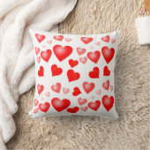 かわいらし赤いハートカスタム文字 クッション (ブランケット)