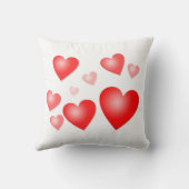 かわいらし赤いハートカスタム文字 クッション (裏面)