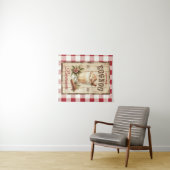 かわいらし赤と白ギンガム北極エグノグ タペストリー (インサイチュ(横))