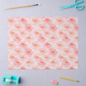 かわいらし赤面ピンクの水カラーバラ 薄葉紙 (クラフト)