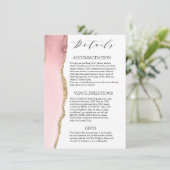 かわいらし赤面ピンクアモダンゲテ結婚ィ詳細 エンクロージャーカード (スタンド正面)