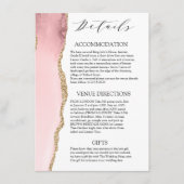 かわいらし赤面ピンクアモダンゲテ結婚ィ詳細 エンクロージャーカード (正面)