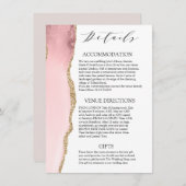 かわいらし赤面ピンクアモダンゲテ結婚ィ詳細 エンクロージャーカード (正面/裏面)