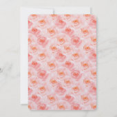 かわいらし赤面ピンクウォーター色バラ誕生日 招待状 (裏面)