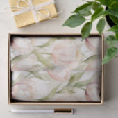 かわいらし赤面ピンククリームチューリップフローラ結婚ズ 薄葉紙 (ギフト)