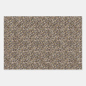 かわいらし赤面ピンクグリッター金ゴールドヒョウ ラッピングペーパーシート (正面2)