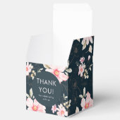 かわいらし赤面ピンクフローラ結婚ズサンキューブルー フェイバーボックス (オープン)