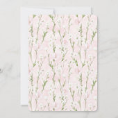 かわいらし赤面ピンクフローラ誕生日 招待状 (裏面)