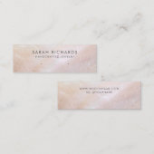 かわいらし赤面ピンクマザーオブパールディスプレイ スキニー名刺 (正面/裏面)