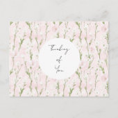 かわいらし赤面ピンク考えフローラ ポストカード (正面)