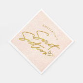 かわいらし赤面ピンク&金ゴールドスウィート16パーティー スタンダードランチョンナプキン (角)