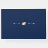 かわいらし赤面フローラジオメトリックネイビーブルー結婚ズ ゲストブック (裏面)