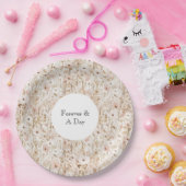 かわいらし赤面ブラウンフローラ結婚ズ ペーパープレート (パーティー)