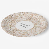 かわいらし赤面ブラウンフローラ結婚ズ ペーパープレート (アングル)