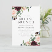 かわいらし赤面ブルゴーニュフローラブライダルシャワーブランチ 招待状 (スタンド正面)