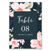 かわいらし赤面ブルーフローラ結婚ズ テーブルナンバー (裏面)