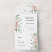 かわいらし赤面結婚フローラ全て一つの招待状 オールインワン招待状 (内側)