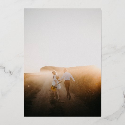 かわいらし赤面花模様日付の保存 箔招待状 (裏面)