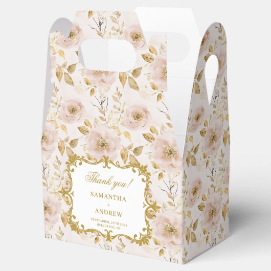 かわいらし赤面金ゴールド結婚式の引き出物ボエレガントックス フェイバーボックス (オープン)