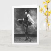 かわいらし踊りガール1910年代 カード (黄色い花)