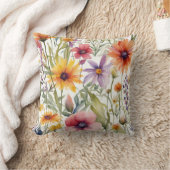 かわいらし輪カラフル花フローラアート クッション (ブランケット)