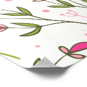 かわいらし野花と太陽イラストレーション誕生日 ポスター (角)