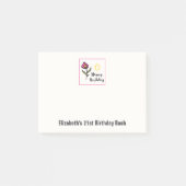 かわいらし野花と太陽イラストレーション誕生日 ポストイット (正面)