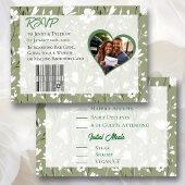 かわいらし野花セージ緑結婚植物園 出欠カード