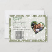 かわいらし野花セージ緑結婚植物園 出欠カード (正面)