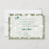 かわいらし野花セージ緑結婚植物園 出欠カード (裏面)